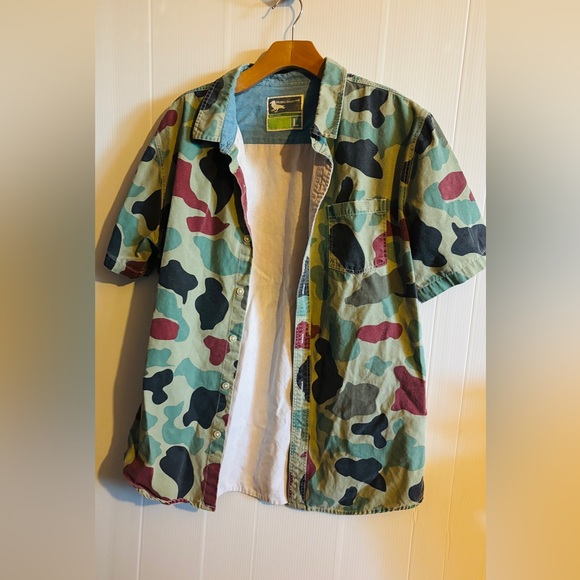 Modern Amusement Tops - Modern Amusement Blue and Cream Shirt size large